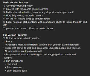Feature list